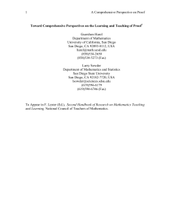 1 A Comprehensive Perspective on Proof Toward
