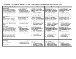 Position Paper Rubric Using CCCS Writing Standard