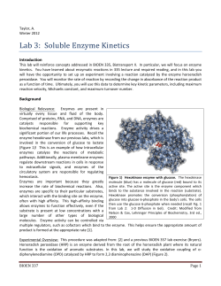Lab 3: Soluble Enzyme Kinetics