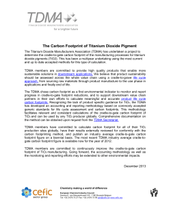 The Carbon Footprint of Titanium Dioxide Pigment