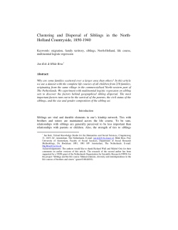 Clustering and Dispersal of Siblings in the North