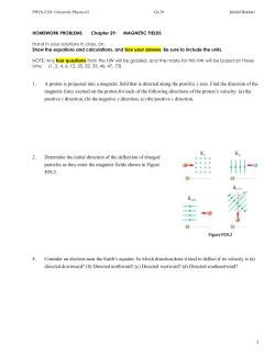 HOMEWORK PROBLEMS Chapter 29