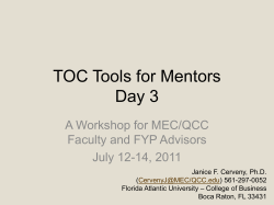 Intermediate Objectives (IOs) Obstacles