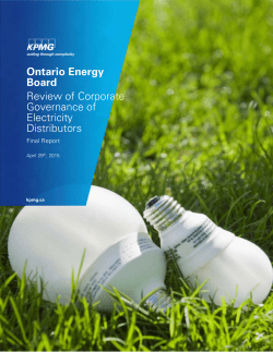 Ontario Energy Board Review of Corporate Governance of Electricity