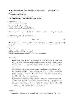 2. Conditional Expectations, Conditional Distributions, Regression