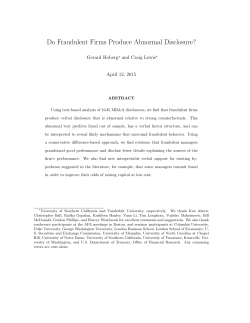 Do Fraudulent Firms Produce Abnormal Disclosure?