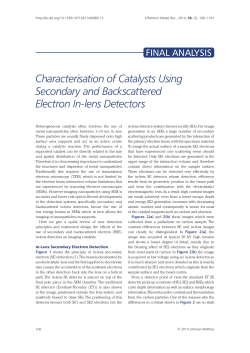 Characterisation of Catalysts Using Secondary and Backscattered