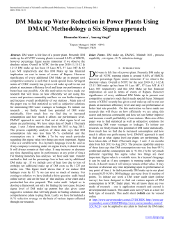 DM Make up Water Reduction in Power Plants Using DMAIC