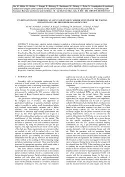 INVESTIGATION OF COMBINED CATALYST AND OXYGEN