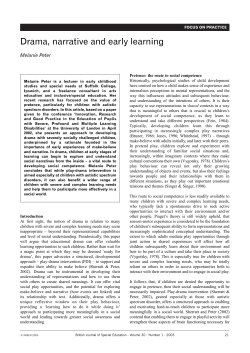 Drama, narrative and early learning