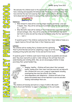 FAZAKERLEY PRIMARY SCHOOL We welcome the children back