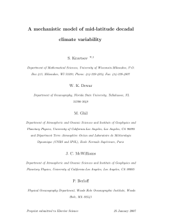 A mechanistic model of mid-latitude decadal climate variability