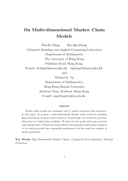 On Multi-dimensional Markov Chain Models