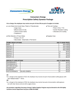 Prescription Safety Eyewear Package Consumers Energy