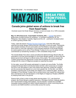 Canada joins global wave of actions to break free from fossil fuels