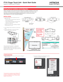 FT-01 Finger Touch Unit Quick Start Guide for CP