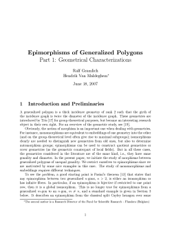 Epimorphisms of Generalized Polygons Part 1: Geometrical