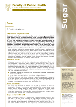 Position Statement on Sugar