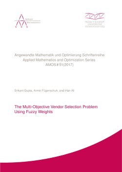 The Multi-Objective Vendor Selection Problem Using Fuzzy Weights