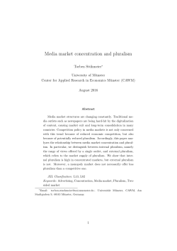 Media market concentration and pluralism - wiwi.uni