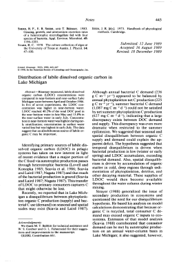 Distribution of labile dissolved organic carbon in Lake Michigan.