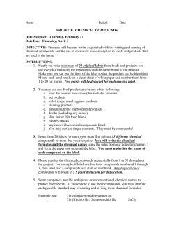 Chem 1 chemistry compound project2014 and examples