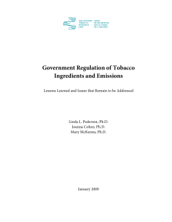 Government Regulation of Tobacco Product Ingredients and