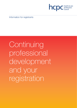 Continuing professional development and your registration