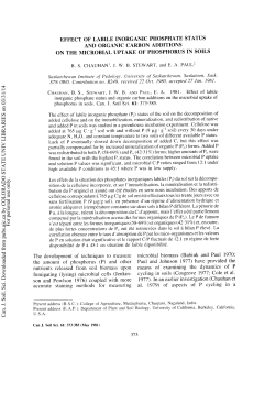 effect of labile inorganic phosphate status and organic carbon