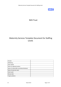 Document for Staffing Levels