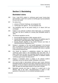 HBSGM Section 3: Backdating