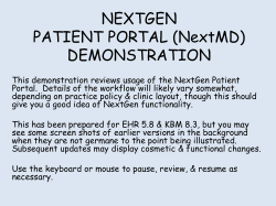 nextgen prenatal intake visit demonstration