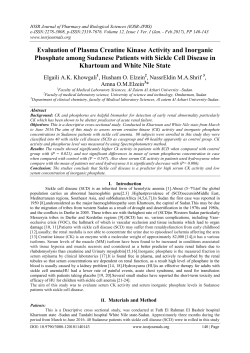 Evaluation of Plasma Creatine Kinase Activity and Inorganic