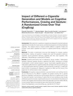 Impact of Different e-Cigarette Generation and Models on Cognitive