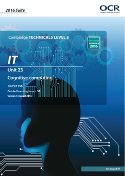 Unit 23: Cognitive computing