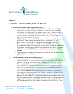May_2015_-_Budget_FAQ - Father Henri Voisin School