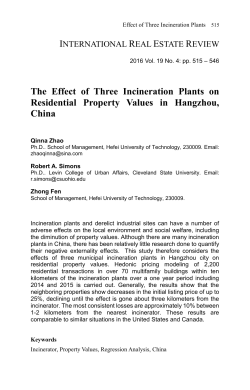 The Effect of Three Incineration Plants on Residential Property