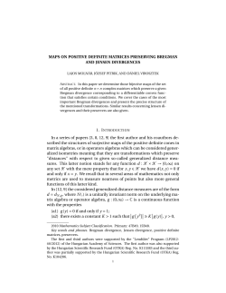 MAPS ON POSITIVE DEFINITE MATRICES PRESERVING