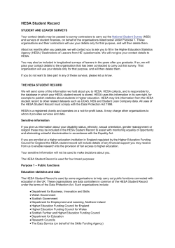 HESA Student Record