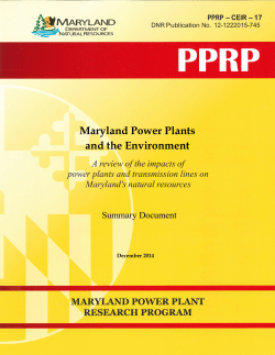Maryland Power Plants and the Environment