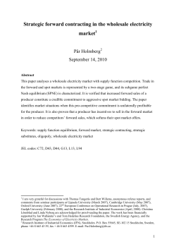 Strategic Forward Contracting in the Wholesale Electricity Market