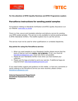 Parcelforce instructions for sending postal samples