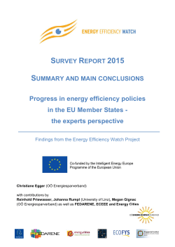 survey summary - Energy Efficiency Watch