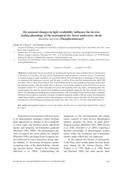 Do seasonal changes in light availability influence the inverse
