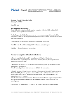 Bacterial Protein Extraction Buffer Catalog #: AC0462 Size: 500 mL