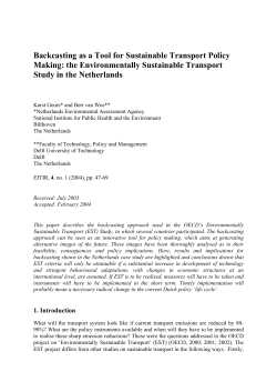 Backcasting as a Tool for Sustainable Transport Policy Making: the