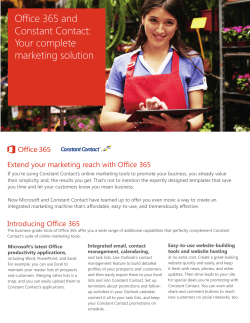 Office 365 and Constant Contact: Your complete marketing solution