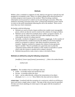 An Overview of Methods