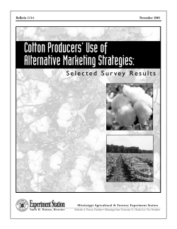 B1114 Cotton Producers` Use of Alternative Marketing Stra