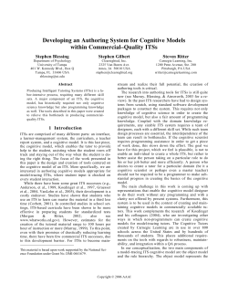 Developing an Authoring System for Cognitive Models within